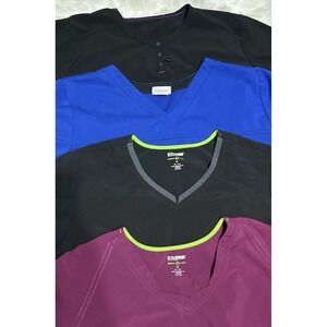 Scrub Star Tops Lot of 4 Womens 2XL V-Neck Short Sleeve Doctor Nurse Vet Uniform